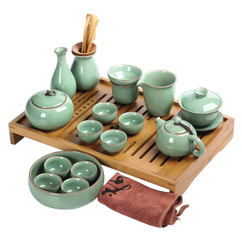 陶瓷整套冰裂茶具特价