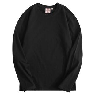 270g重磅纯棉复古基础长袖T恤 MBBCAR窄幅阿美咔叽纯色内搭打底衫