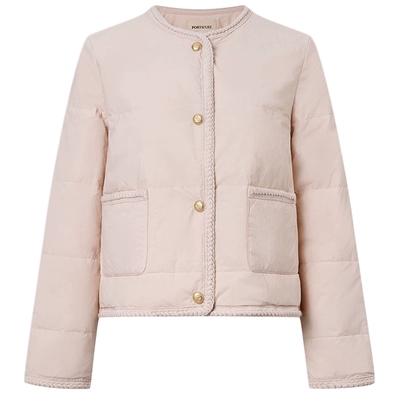 商场同款 宝姿PORTSPURE女装2025秋冬新品粉色小香风短款羽绒服