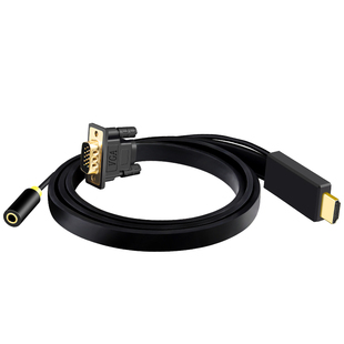 晶华 hdmi转vga线音频同步高清转接线电脑电视显示屏连接线转换器