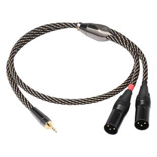 进口佳耐美3.5转双卡农音频线发烧电脑调音台音响一分二音频线