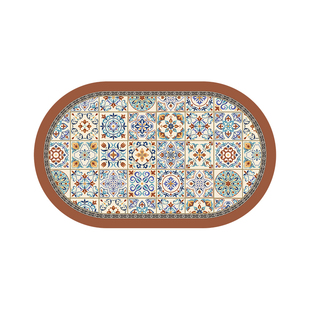 马拉喀什美式硅藻泥吸水速干地垫卫生间进门垫浴室花砖防滑软垫子