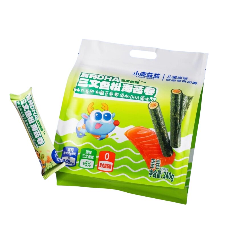 小鹿蓝蓝高钙DHA鳕鱼松海苔卷