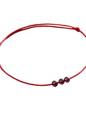 艾果石榴石简约极细本命年手绳