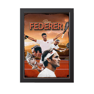罗杰费德勒海报相框摆件装饰画挂画网球球星签名纪念品周边礼品