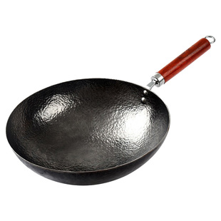 黑锅章丘手工铁锅旗舰店无涂层无油烟无涂层不粘锅家用炒锅老聂家