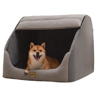 狗窝冬季保暖可拆洗中小型犬睡觉的床半封闭式猫窝安全感四季通用