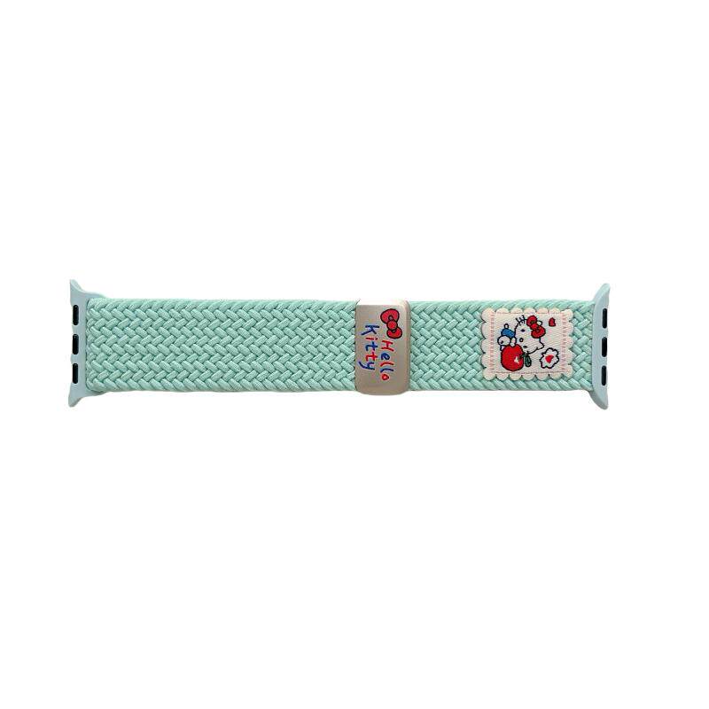 适用iwatch11苹果手表applewatch10表带s9可爱苹果kitty尼龙编织s8s7磁吸Ultra23新款45SE纯色s6女S9闺蜜小众