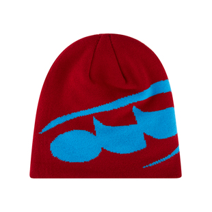 新款撞色提花毛线针织帽子女大头围显脸小秋冬户外保暖套头冷帽男