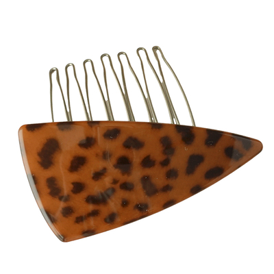 韩国进口AZ蝴蝶结插梳豹纹头梳