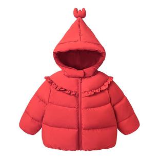 迷你巴拉巴拉女童圣诞羽绒服2025冬装新款小女孩宝宝保暖新年外套