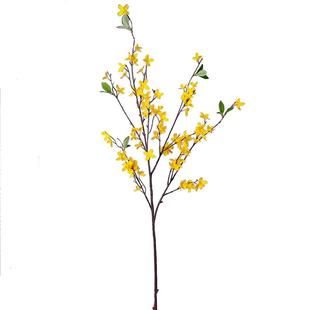 仿真迎春花单支黄色客厅摆放人造绢花卉装饰品室内家居插花艺摆设