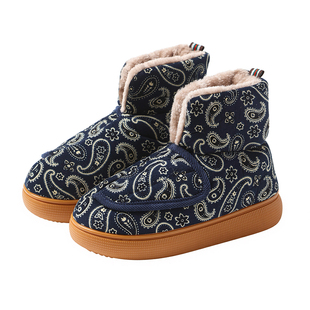 冬季包跟棉拖鞋女加绒保暖防滑厚底中老年妈妈奶奶老人棉鞋男高帮