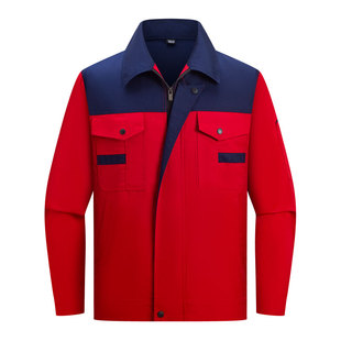 工作服套装男劳保服耐磨工厂车间汽修服劳动工地春秋长袖上衣定制