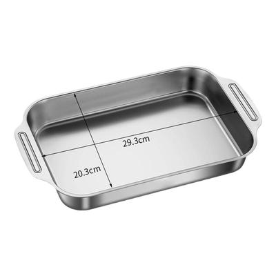 不锈钢烤鱼盘家用长方形烤鱼托盘加深烧烤盘烤鱼炉不粘盘通用烤盘