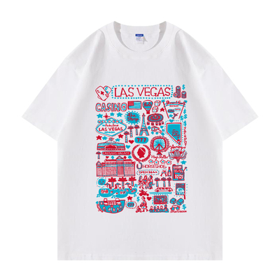 美国USA拉斯维加斯城市地标T恤衫