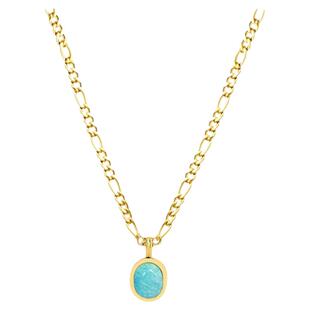 G/J Vintage清新薄荷绿天河石项链女小众设计复古质感锁骨链简约