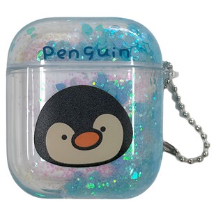 创意流沙卡通茄子企鹅适用苹果airpods4保护套苹果蓝牙无线通用1/2新三代AirPod3耳机包airpodpro2全包耳机壳