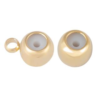 包18k金硅胶定位珠项链缩短神器diy穿珍珠黄金手链吊坠调节扣配件