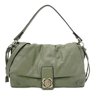 WHY束带方包小香风菱格包牛皮