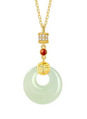 和田玉平安扣项链送女友