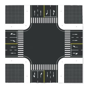 沙盘模型仿城市道路1:150微缩场景手工diy马路造景贴纸拼装材料包