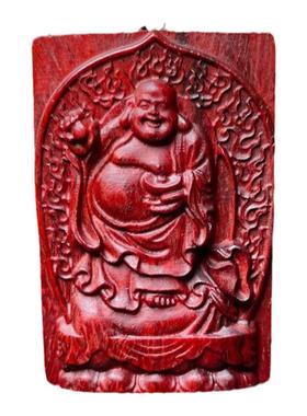 小叶紫檀女士红木挂件弥勒佛吊坠