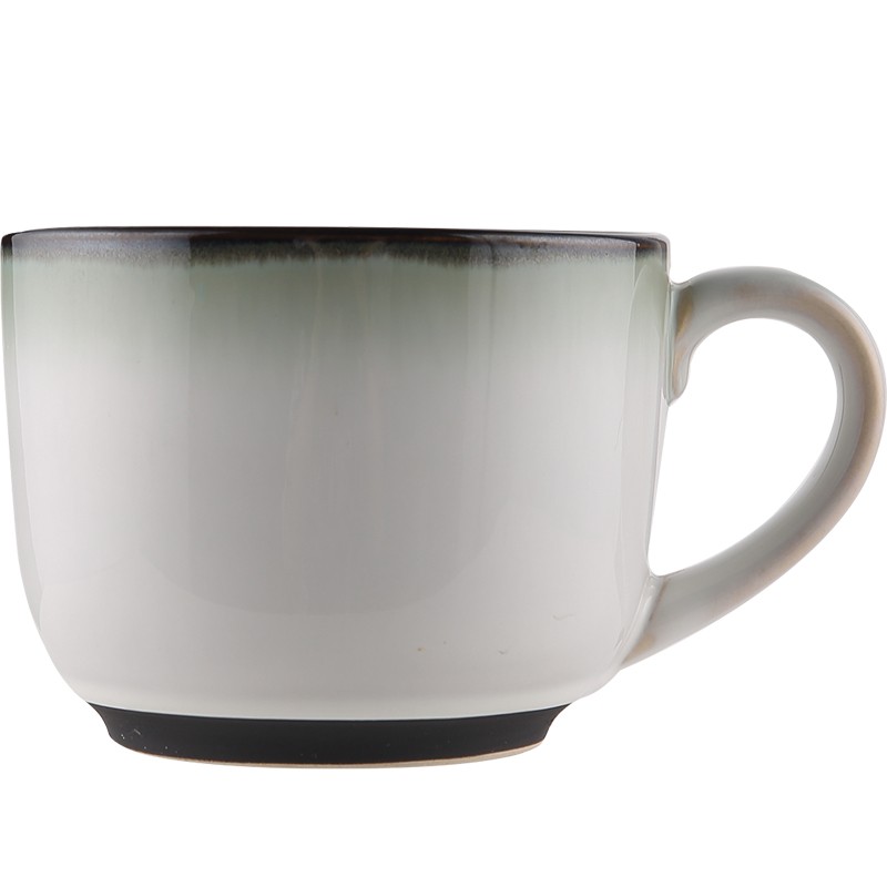 陶瓷马克早餐杯带盖勺容量600ml