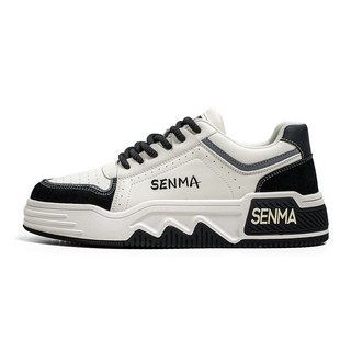 森马男鞋春季潮牌百搭港风小众真皮休闲板鞋运动厚底增高小白潮鞋