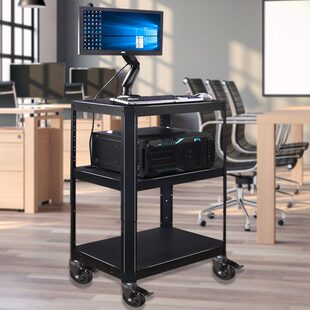 P97带桌面支架功能仪器设备架车 机房培训检测货架电脑打印机移动