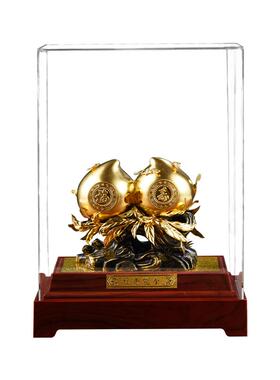 金箔盆景工艺品送长辈寿桃