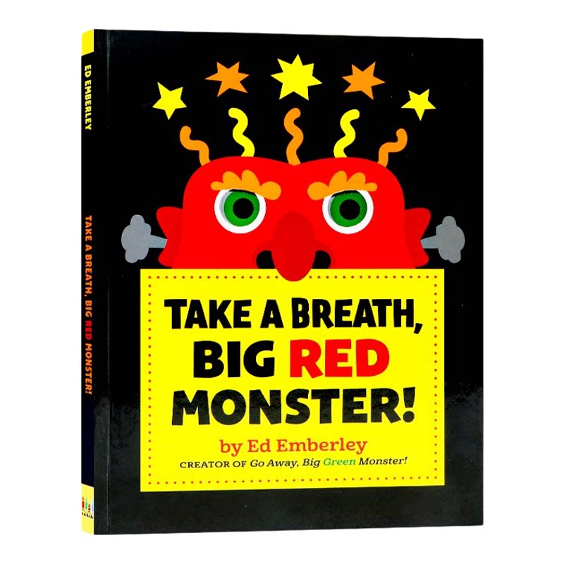 深呼吸 大红怪 Take a Breath Big Red Monster 英文原版 儿童情绪管理绘本故事 亲子读物 走开绿色大怪物续作 Ed Emberley 精装