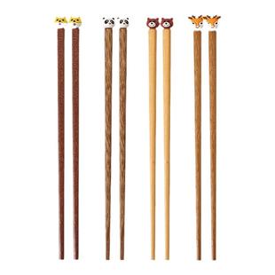 儿童筷子家用无漆木可爱动物练习筷小孩宝宝专用学习筷6-12岁