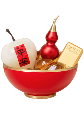逅里 「万容黄铜碗」招财工艺品奢感摆件 一桶金装饰马年新年礼物