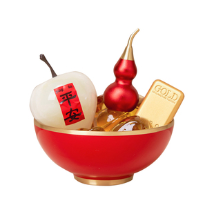 逅里 「万容黄铜碗」招财工艺品奢感摆件 一桶金装饰马年新年礼物