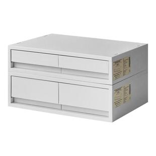 简约办公室桌面A4文件资料可叠加抽屉式收纳盒多层储物盒整理日式