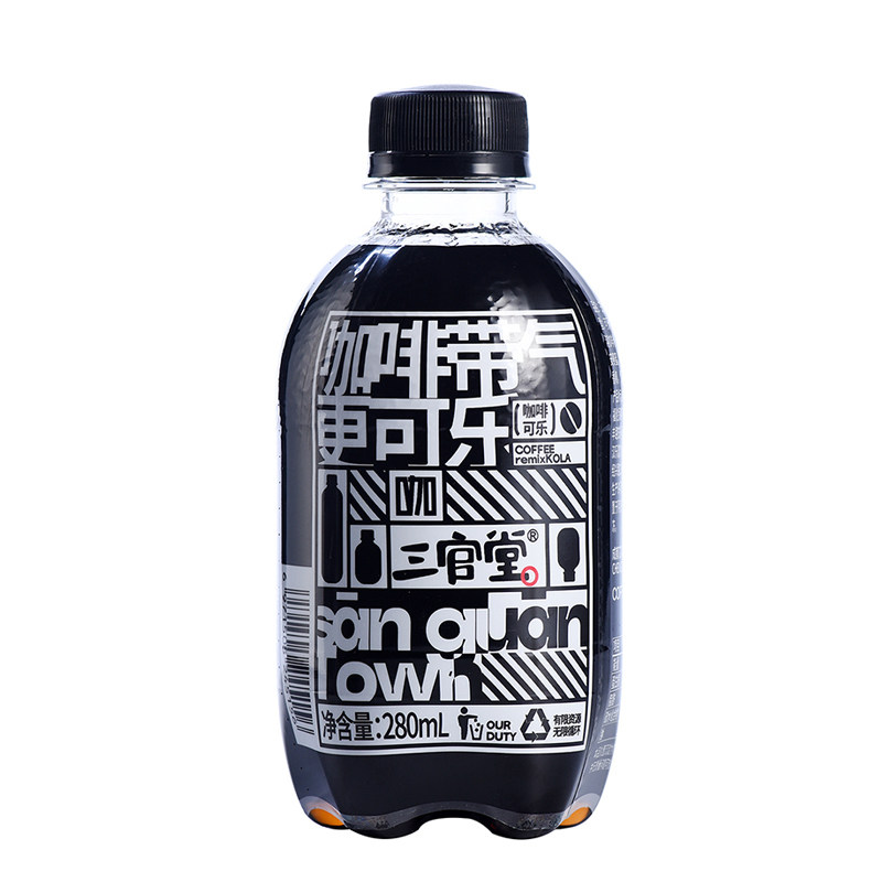 三官堂咖啡可乐碳酸饮料280ml*6瓶装汽水咖啡带气整箱饮料气泡水