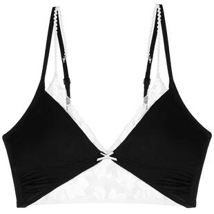 好奇蜜斯法式内衣女无钢圈三角杯可外穿文胸罩套装25夏薄小胸纯欲