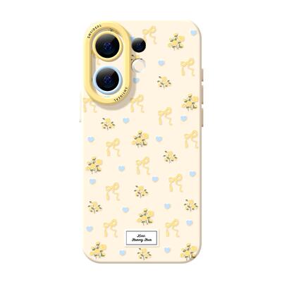 适用vivos50手机壳女款s30pro保护套vivo s16e全包18防摔s15/s12高级s18硅胶软s17外壳黄色19好看花朵新款s20