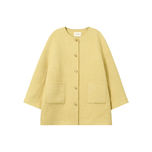 郑买买 黄油大衣 2025秋冬新款知性风高级精致中长款毛呢大衣女款