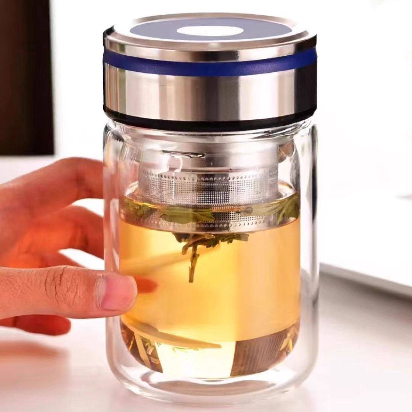 印字logo水杯玻璃杯印字小礼品赠品订制茶杯广告杯子双层隔热