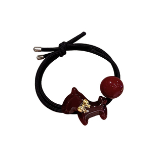 高级感新年红色小马发绳双层发圈女轻奢小众设计感高弹力皮筋头绳