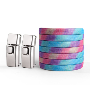 鞋带扣懒人免系鞋带女款渐变色加宽松紧弹力儿童扎染鞋带固定器男