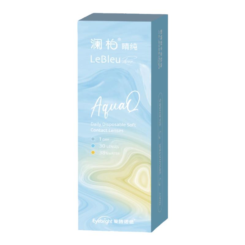 澜柏睛纯日抛小蓝片30片隐形近视眼镜透明一次性抗uv舒适水润官方