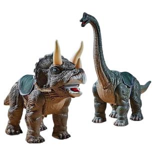 大号恐龙滑行车玩具男孩儿童礼物电动发声光会走三角龙可坐人骑行