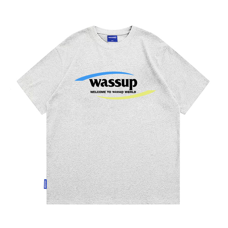 WASSUP美式简约字母印花短袖T恤