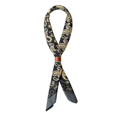 佩斯利纹黑金阿美咔叽男丝巾