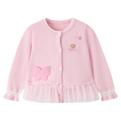 【抗静电】PawinPaw卡通小熊童装26年春夏季新款女宝宝毛衣开衫