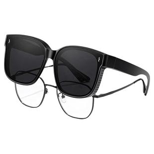 变色墨镜套近视镜太阳眼镜男士女款偏光专用开车防晒套镜近视眼