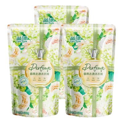 【快速种】蓝漂香氛洗衣液500g*3袋家用去污去渍机洗手洗补充袋装